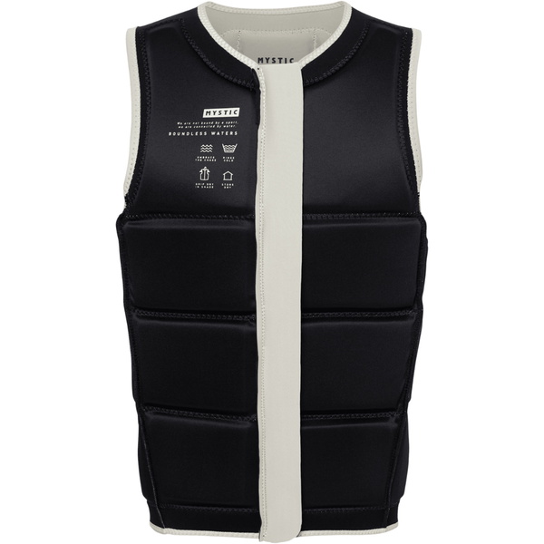 2026 Mystic Mens Star Front Zip Wake Impact Vest 35005.240245 - Dirty White